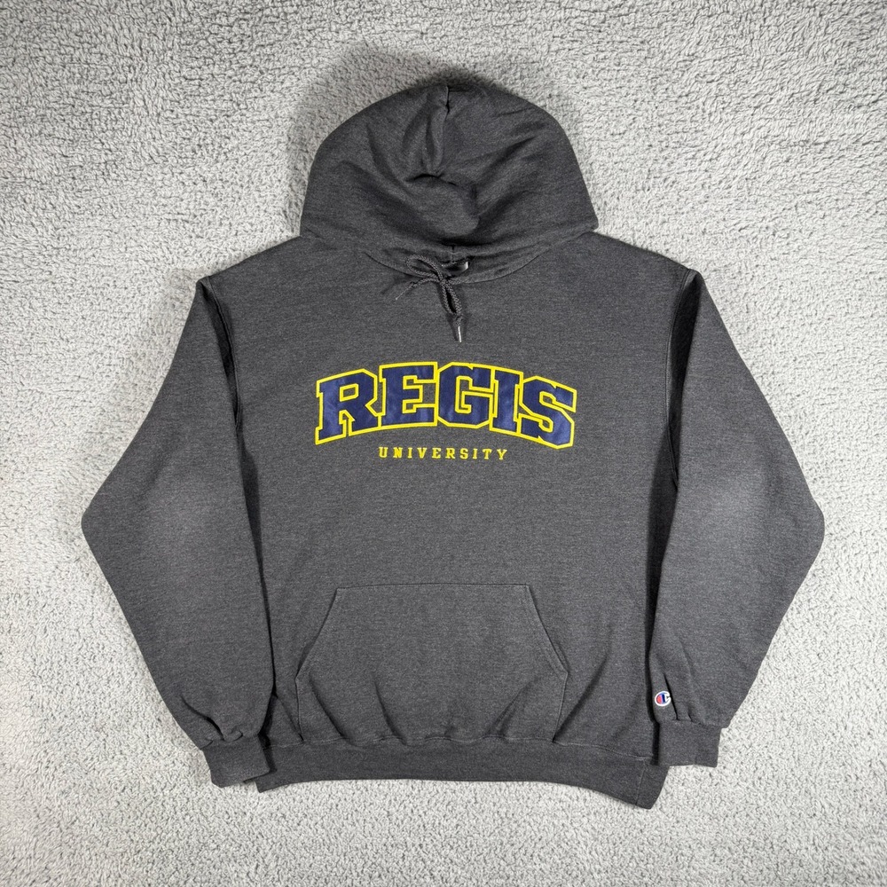 Champion Regis University Hoodie Size Large Jesuit Catholic Pullover Sweatshirt